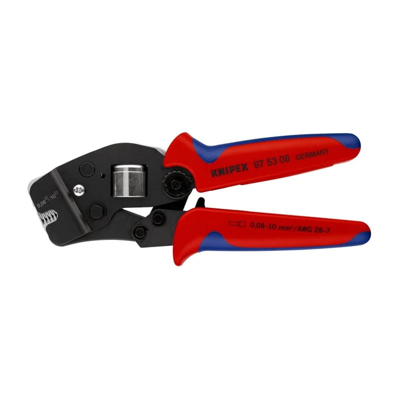Knipex Crimp Tool for Wire Ferrules 190mm Length, 0.08 to 10 mm² Capacity, Chrome Vanadium Steel 97 53 08