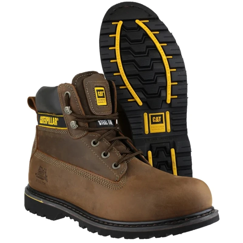 CAT Holton Brown Steel Toe Capped Men's Safety Boots Size UK 8 EU 42 P708025