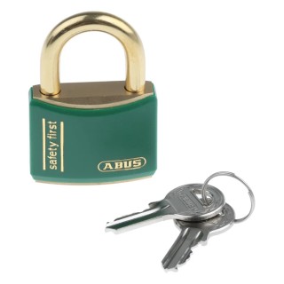 ABUS Keyed Brass Weatherproof Safety Padlock 40mm Body, 6 mm Shackle Diameter, 23 mm Shackle T84MB/40 VERT SAFETY FIRST