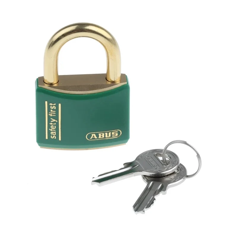 ABUS Keyed Brass Weatherproof Safety Padlock 40mm Body, 6 mm Shackle Diameter, 23 mm Shackle T84MB/40 VERT SAFETY FIRST