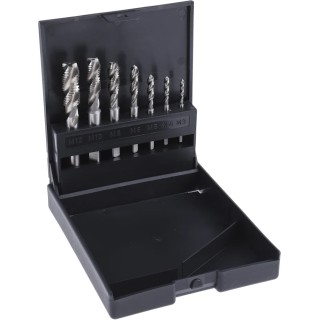 RS PRO 7 Piece HSS Spiral Flute Metric Tap Set M3 to M12 Thread Standard 340-6568