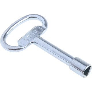 Steinbach & Vollman 1-way Control Cabinet Key Model 0.95.0666.0, Galvanised Steel Body, Triangular Lock DIN 1774