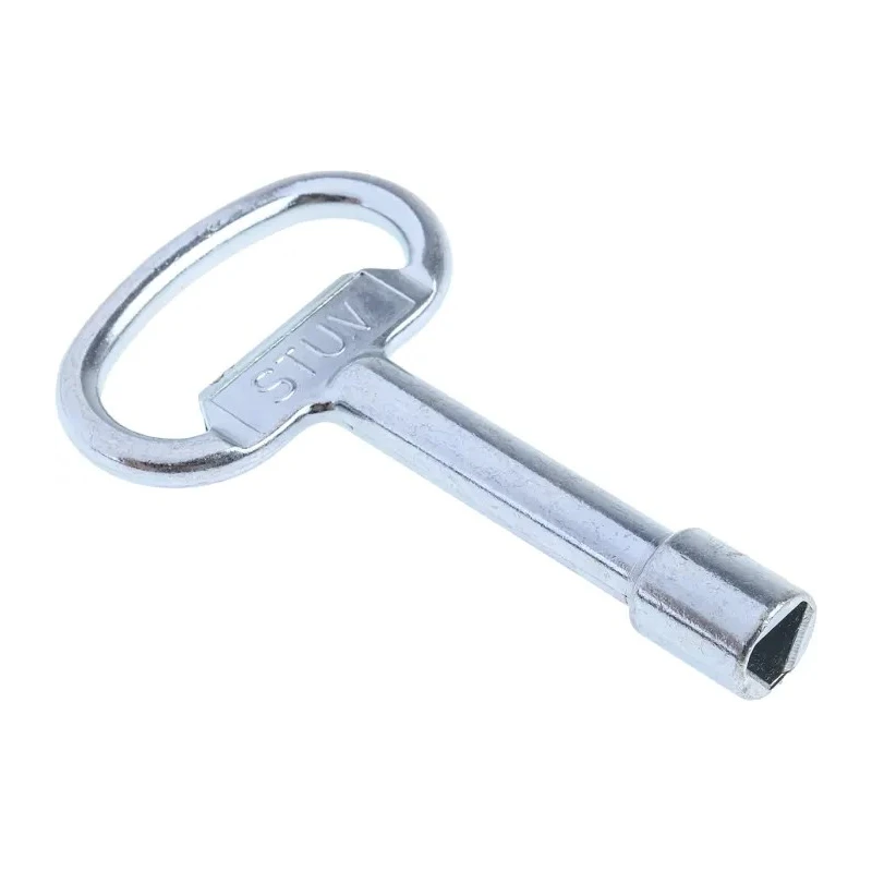 Steinbach & Vollman 1-way Control Cabinet Key Model 0.95.0666.0, Galvanised Steel Body, Triangular Lock DIN 1774