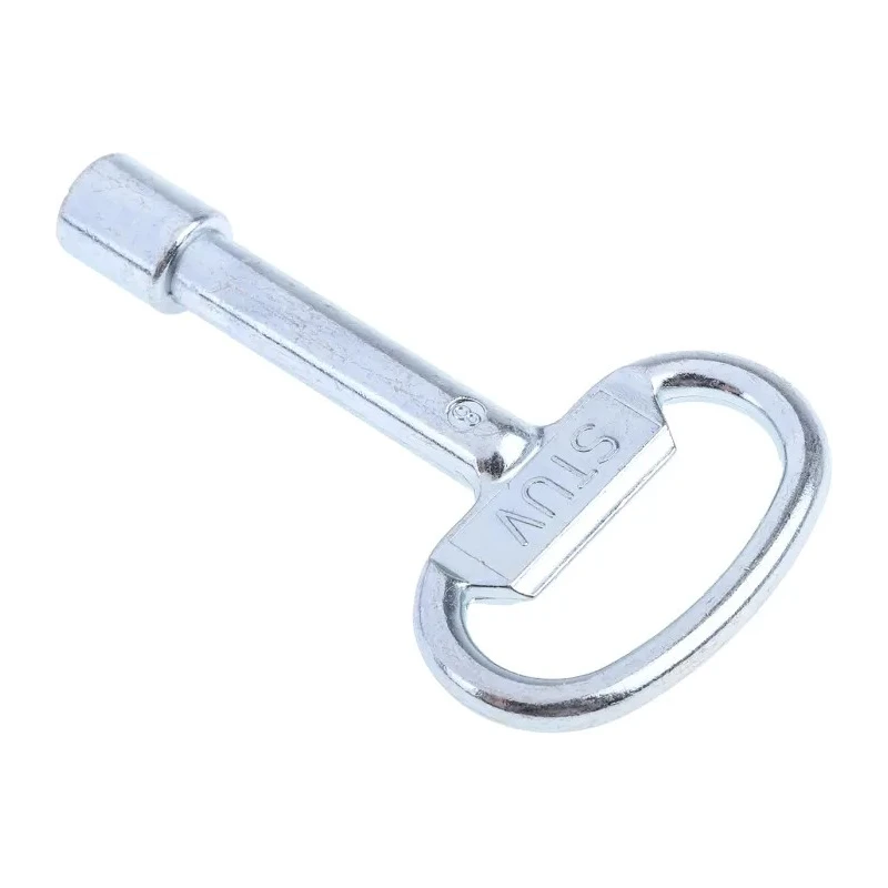 Steinbach & Vollman 1-way Control Cabinet Key Model 0.95.0666.0, Galvanised Steel Body, Triangular Lock DIN 1774