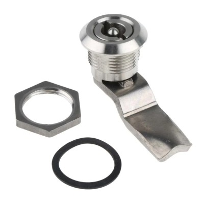 Steinbach & Vollman Stainless Steel Tumbler Lock, 26 mm Panel-to-Tongue 20.2 x 20.2 mm, Key Unlock 341-0214