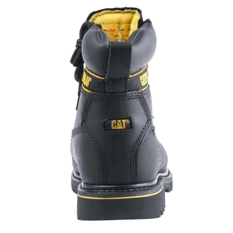 CAT Holton Black Steel Toe Capped Men's Safety Boots, Lace Up Closure, Heat Resistant Sole, Size UK 10 EU 44 P708026