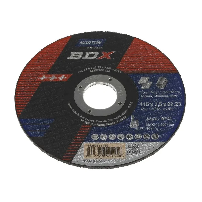 Norton Aluminium Oxide Abrasive Disc Cutting Disc 115 mm Coarse Grade P36 Grit 66252831454