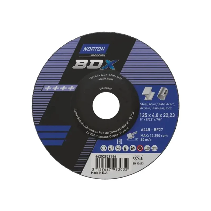 Norton Aluminium Oxide Abrasive Grinding Disc 115 mm Diameter P24 Grit 66252831408