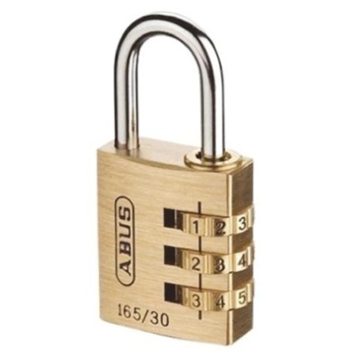 ABUS Steel and Brass Weatherproof Combination Padlock 5mm Shackle Diameter 30mm Body XR0165 30