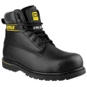 CAT Holton Black Steel Toe Capped Men's Safety Boots Size EU 42, UK 8, Lace Up Closure, Heat Resistant Sole P708026