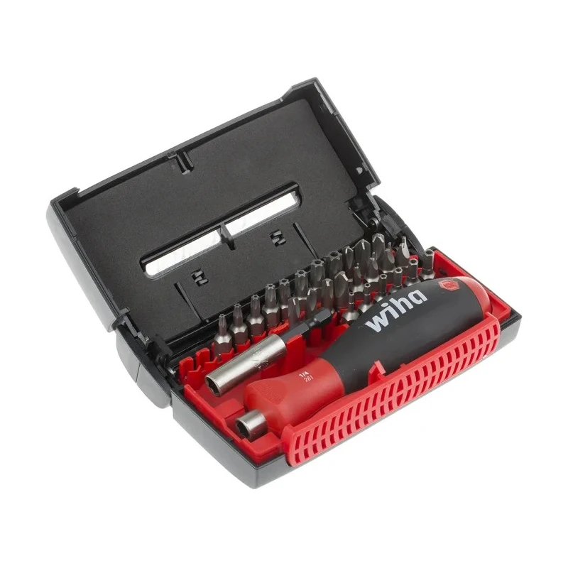 Wiha Security Bit Set 27-Piece with Hexagon BO, Spanner, Torx BO, Tri-Wing Tips 25 mm 09393