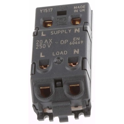 MK Electric 1 Way White 20A Grid Plus Series Switch Insert Module K4917 WHI