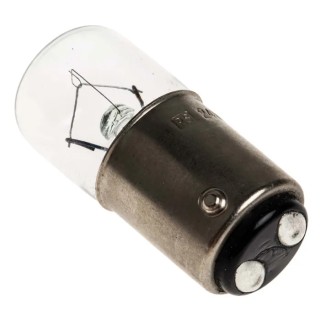 RS PRO Tubular Clear Indicator Light 24V AC 5W 200mA BA15D Base 16mm Diameter 35mm Length 1000h Lifespan BA15D