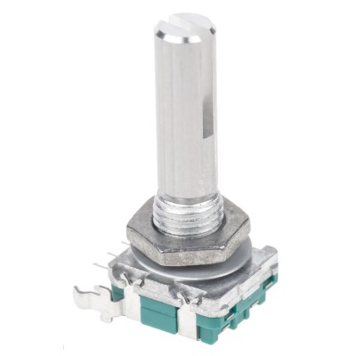 Alps Alpine 15 ppr Pulse Incremental Mechanical Rotary Encoder with 6 mm Slot Shaft, Quadrature, Through Hole EC11B152420G
