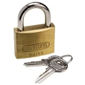 ABUS Keyed Steel Brass Padlock Weatherproof 8 mm Shackle, 50 mm Body XR0060 50KA1