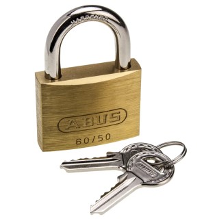 ABUS Keyed Steel Brass Padlock Weatherproof 8 mm Shackle, 50 mm Body XR0060 50KA1