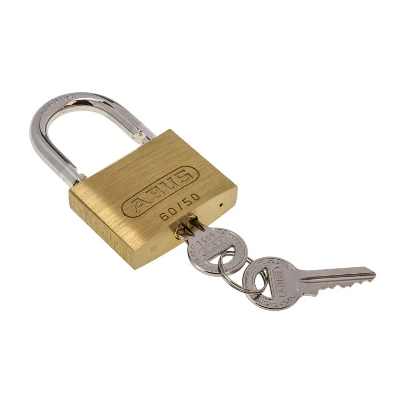 ABUS Keyed Steel Brass Padlock Weatherproof 8 mm Shackle, 50 mm Body XR0060 50KA1
