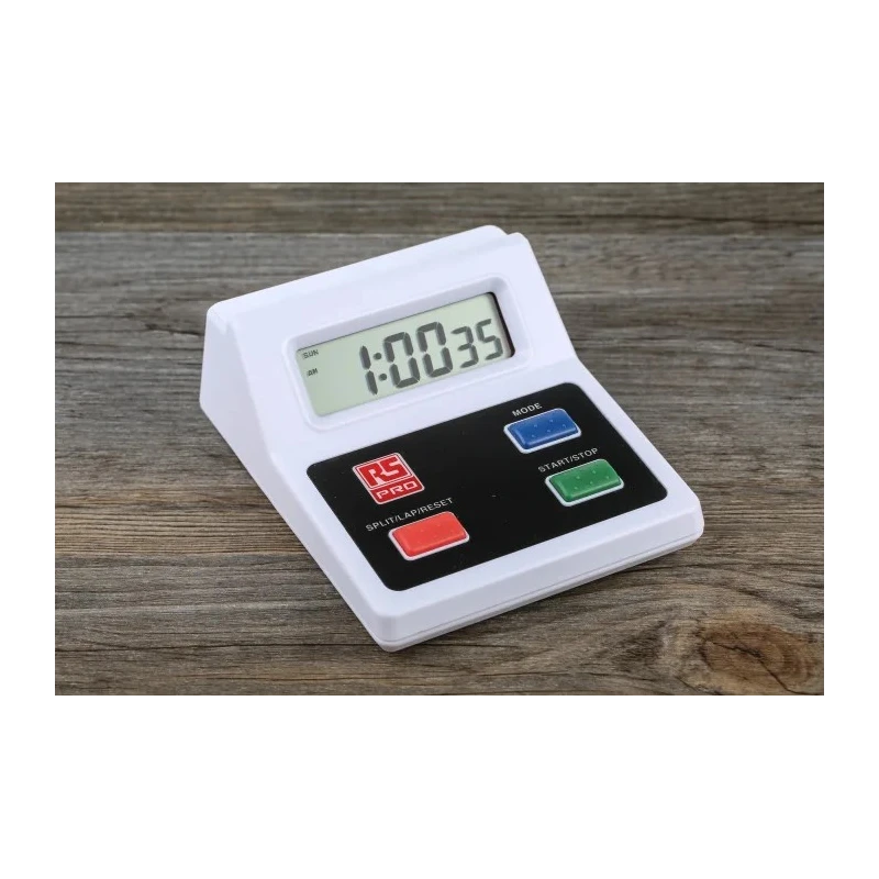 RS PRO White Digital Desktop Timer 23 h, Battery Powered ABS Case 365-6230