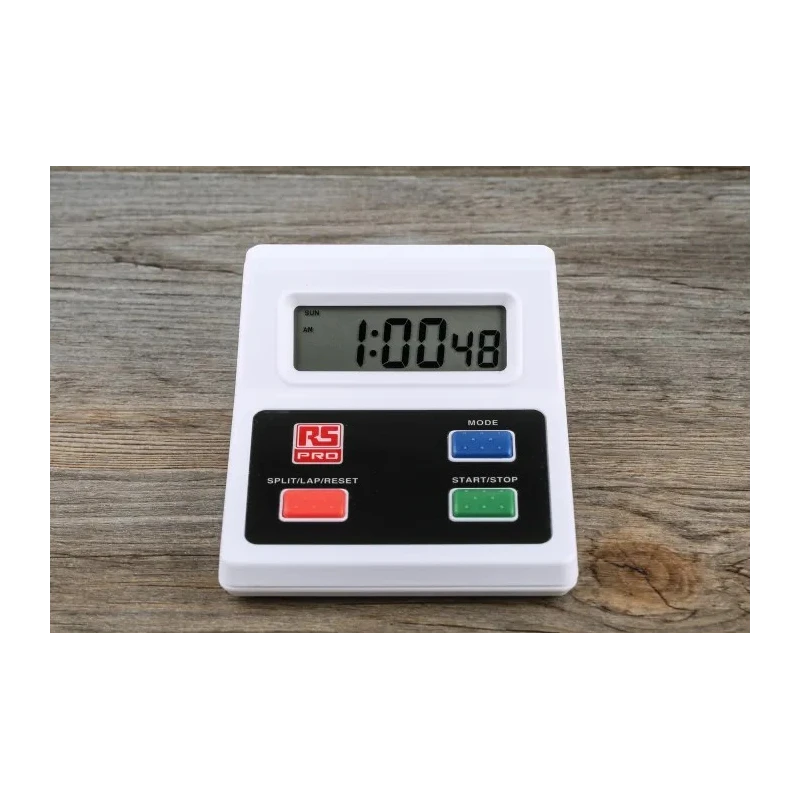 RS PRO White Digital Desktop Timer 23 h, Battery Powered ABS Case 365-6230