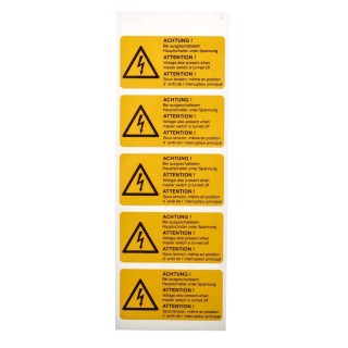 Idento Yellow Polyvinyl Chloride Safety Label même en position d'arrêt de l'interrupteur principal, ACHTUNG! Bei ESSW19052