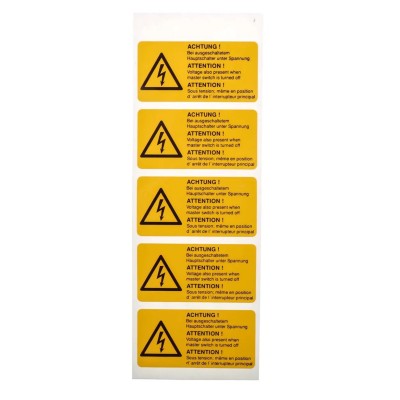 Idento Yellow Polyvinyl Chloride Safety Label même en position d'arrêt de l'interrupteur principal, ACHTUNG! Bei ESSW19052