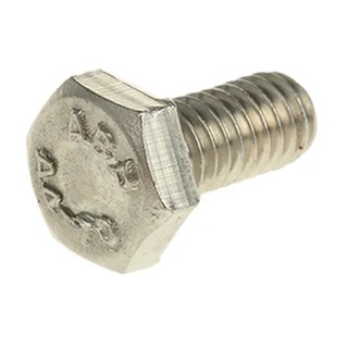 RS PRO Plain Stainless Steel Hex Bolt M4 x 8 mm DIN 933 316 A4 Stainless Steel 263-2104