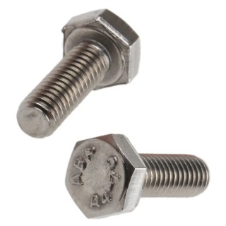 RS PRO Plain Stainless Steel Hex Bolt M4 x 12 mm DIN 933 316 A4 Stainless Steel 263-2126