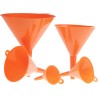 RS PRO Polypropylene Funnel Set of 5 Sizes 60 mm to 140 mm Orange 263-2637