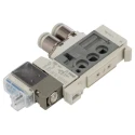 SMC Pneumatic Solenoid Valve 5/2 Solenoid Rc 6 mm One-Touch Fitting 24V DC 0.4W Die Cast Zinc Body  SY3000