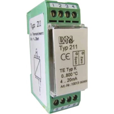 LKMelectronic Temperature Transmitter Thermocouple Input 35V, -40°C to 85°C, 4 to 20 mA Output LKM 211/K2