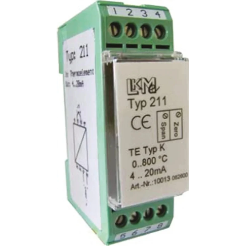 LKMelectronic Temperature Transmitter Thermocouple Input 35V, -40°C to 85°C, 4 to 20 mA Output LKM 211/K2