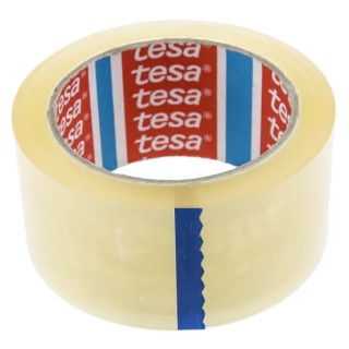 Tesa Transparent 4024 Packing Tape, 50mm Width, 66m Length, Acrylic Adhesive, Polypropylene Film Backing 04024-00234-04