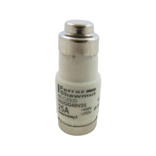 Mersen Neozed Fuse 25A 400V AC D02 Ceramic Body Breaking Capacity 50kA W213160 / D02GG40V25