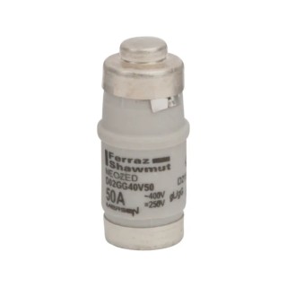 Mersen 50A 400V AC Ceramic D02 Neozed Fuse with 50kA Breaking Capacity D215191 / D02GG40V50