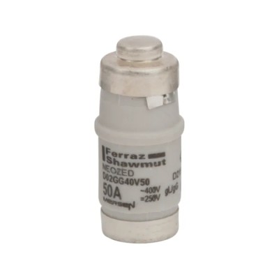 Mersen 50A 400V AC Ceramic D02 Neozed Fuse with 50kA Breaking Capacity D215191 / D02GG40V50