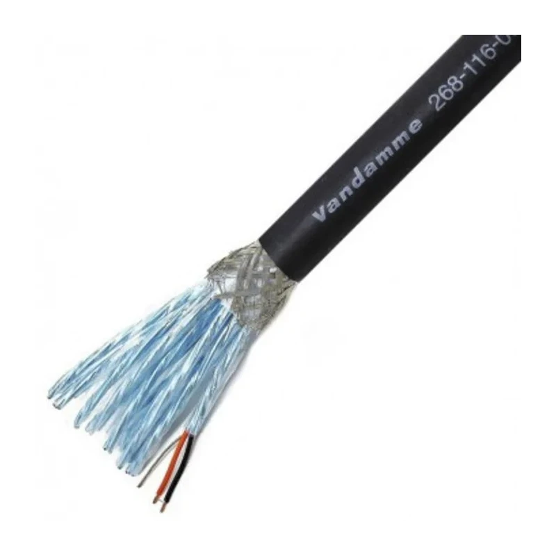 Van Damme Screened Audio Cable, 14.5 mm OD, 10 m Length, 28 Strands Oxygen-Free Copper Conductor, 250V, Black 268-116-000