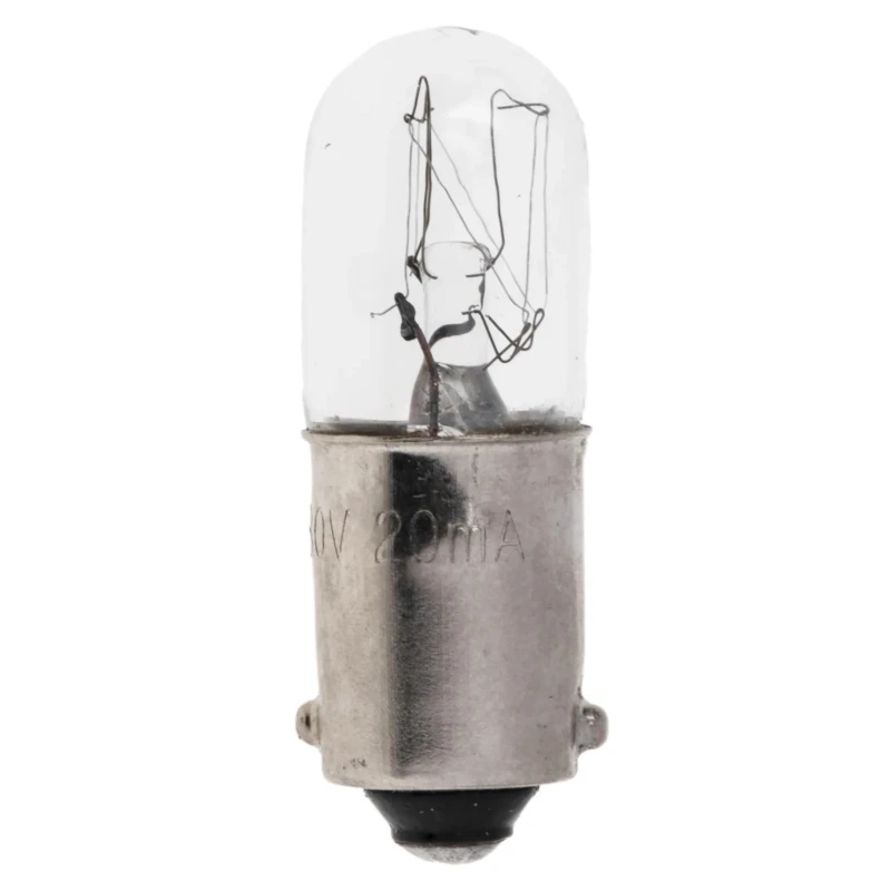 RS PRO Clear Indicator Light with BA9S Base, 130V, 20mA, 2.6W Power, 3000h Lifespan BA9S