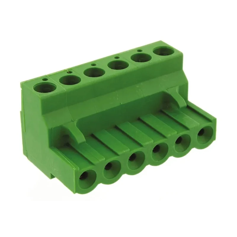 TE Connectivity Buchanan Series Pluggable Terminal Block 6-Contact 5.08 mm Pitch Right Angle Mount 300V AC 15A 796634-6