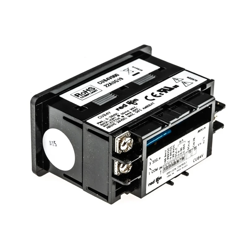 Red Lion Digital DC Voltmeter CUB4V000, LCD Display 3.5-Digits ±0.1 %, Cutout 68x33 mm, Depth 49.8 mm