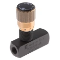 RS PRO In Line Mount Hydraulic Flow Control Valve G 1/8 in 6.2L/min Steel Body Nitrile Rubber Seals 390-7724