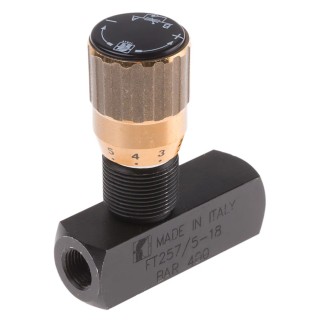 RS PRO In Line Mount Hydraulic Flow Control Valve G 1/8 in 6.2L/min Steel Body Nitrile Rubber Seals 390-7724