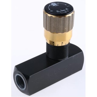 RS PRO In Line Mount Mounting Hydraulic Flow Control Valve Steel Body Nitrile Rubber Seals 1/2 in Thread Size 390-7752
