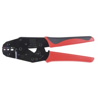 RS PRO Ratchet Crimp Tool for Insulated DIN Terminals Red, Yellow, Blue 399-2019