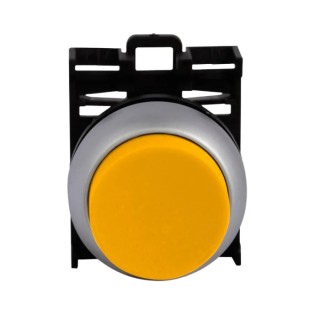Eaton RMQ Titan M22 Series Yellow Momentary Push Button Head, 22 mm Cutout, IP69K 78635793 M22-DH-Y+M22-A