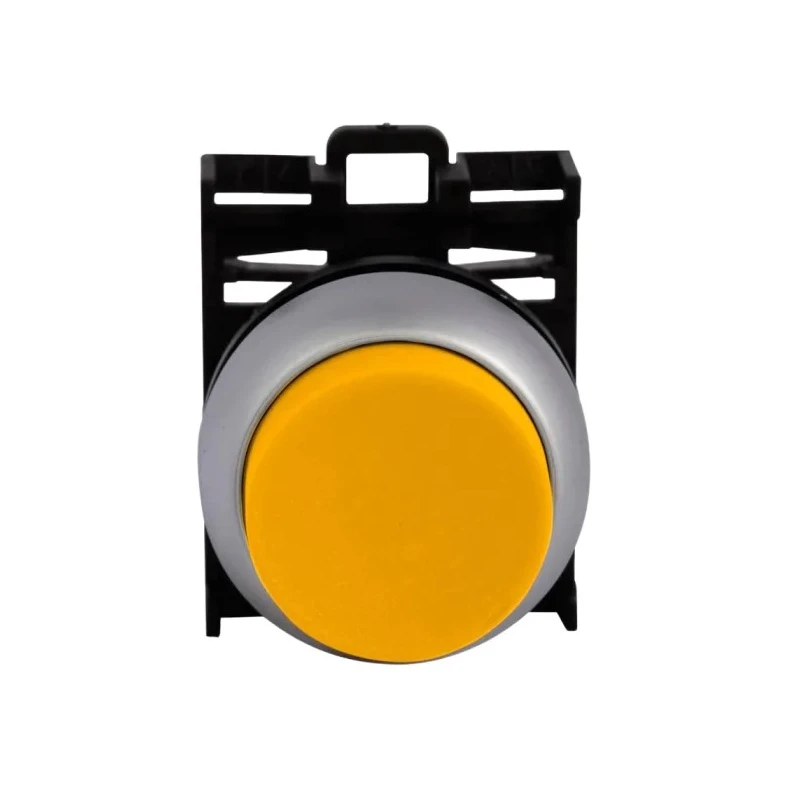 Eaton RMQ Titan M22 Series Yellow Momentary Push Button Head, 22 mm Cutout, IP69K 78635793 M22-DH-Y+M22-A