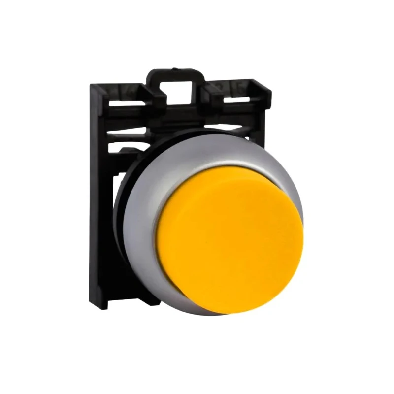 Eaton RMQ Titan M22 Series Yellow Momentary Push Button Head, 22 mm Cutout, IP69K 78635793 M22-DH-Y+M22-A