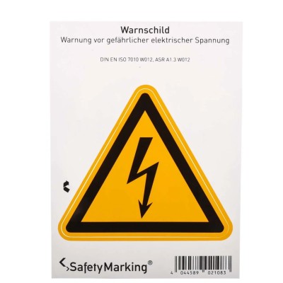 Wolk Electrical Hazard Warning Self-Adhesive Label 100mm x 100mm PVC 21.0191