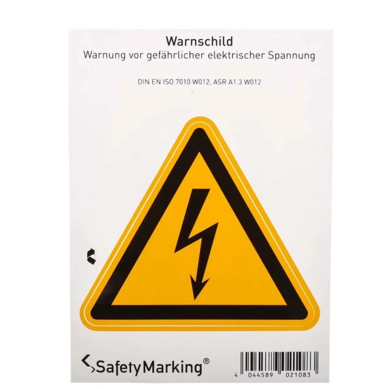 Wolk Electrical Hazard Warning Self-Adhesive Label 100mm x 100mm PVC 21.0191