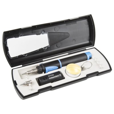Ersa Gas Soldering Iron Kit 75W, Chisel Shape Tips, Pre-Installed Catalytic Soldering Tip G07400041