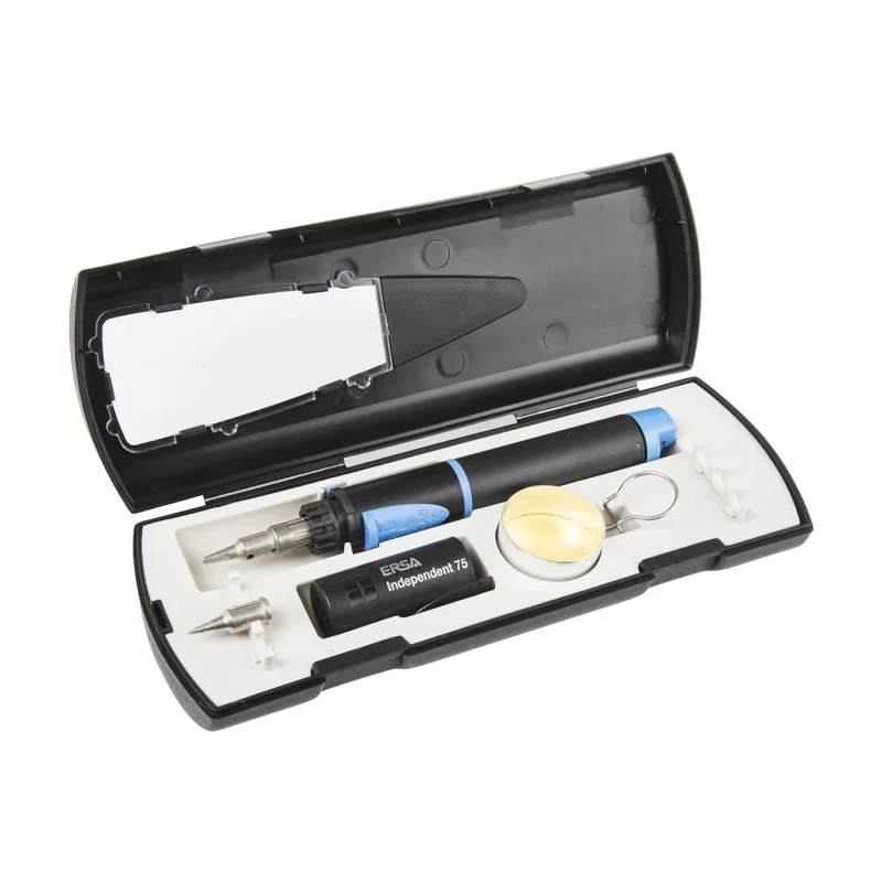 Ersa Gas Soldering Iron Kit 75W, Chisel Shape Tips, Pre-Installed Catalytic Soldering Tip G07400041